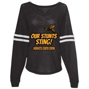 Women’s Slub Jersey Varsitee V-Neck Long Sleeve T-Shirt Thumbnail