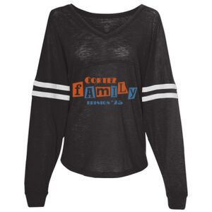 Women’s Slub Jersey Varsitee V-Neck Long Sleeve T-Shirt Thumbnail