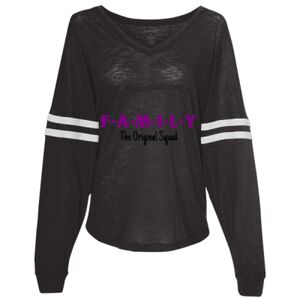 Women’s Slub Jersey Varsitee V-Neck Long Sleeve T-Shirt Thumbnail