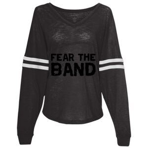 Women’s Slub Jersey Varsitee V-Neck Long Sleeve T-Shirt Thumbnail