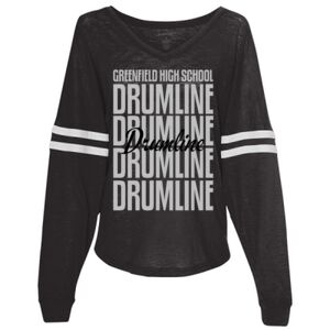 Women’s Slub Jersey Varsitee V-Neck Long Sleeve T-Shirt Thumbnail