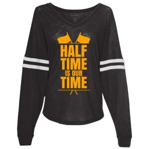 Women’s Slub Jersey Varsitee V-Neck Long Sleeve T-Shirt Thumbnail