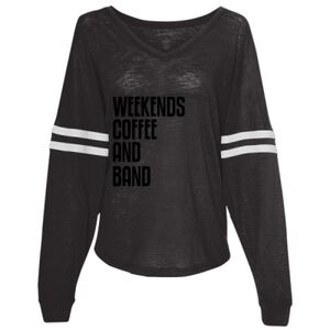 Women’s Slub Jersey Varsitee V-Neck Long Sleeve T-Shirt Thumbnail
