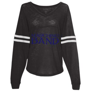 Women’s Slub Jersey Varsitee V-Neck Long Sleeve T-Shirt Thumbnail