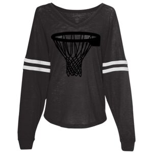 Women’s Slub Jersey Varsitee V-Neck Long Sleeve T-Shirt Thumbnail