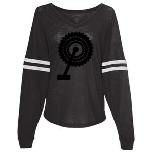 Women’s Slub Jersey Varsitee V-Neck Long Sleeve T-Shirt Thumbnail