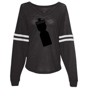 Women’s Slub Jersey Varsitee V-Neck Long Sleeve T-Shirt Thumbnail