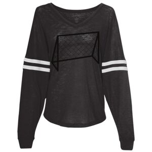 Women’s Slub Jersey Varsitee V-Neck Long Sleeve T-Shirt Thumbnail
