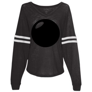 Women’s Slub Jersey Varsitee V-Neck Long Sleeve T-Shirt Thumbnail