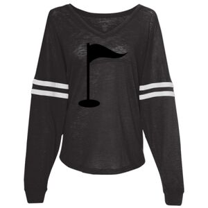 Women’s Slub Jersey Varsitee V-Neck Long Sleeve T-Shirt Thumbnail