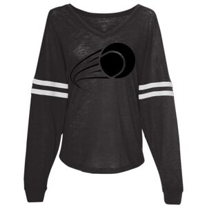 Women’s Slub Jersey Varsitee V-Neck Long Sleeve T-Shirt Thumbnail