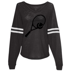Women’s Slub Jersey Varsitee V-Neck Long Sleeve T-Shirt Thumbnail