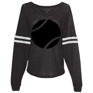 Women’s Slub Jersey Varsitee V-Neck Long Sleeve T-Shirt Thumbnail