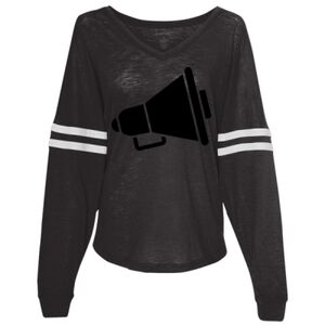Women’s Slub Jersey Varsitee V-Neck Long Sleeve T-Shirt Thumbnail