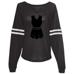 Women’s Slub Jersey Varsitee V-Neck Long Sleeve T-Shirt Thumbnail