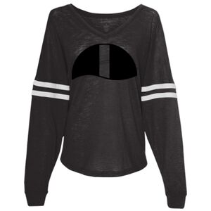 Women’s Slub Jersey Varsitee V-Neck Long Sleeve T-Shirt Thumbnail