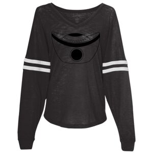 Women’s Slub Jersey Varsitee V-Neck Long Sleeve T-Shirt Thumbnail