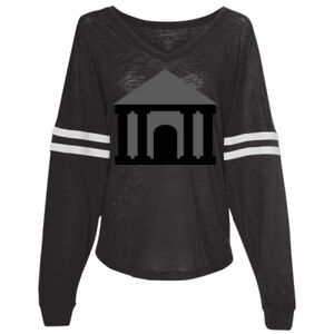 Women’s Slub Jersey Varsitee V-Neck Long Sleeve T-Shirt Thumbnail
