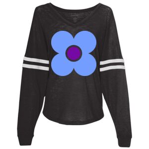 Women’s Slub Jersey Varsitee V-Neck Long Sleeve T-Shirt Thumbnail