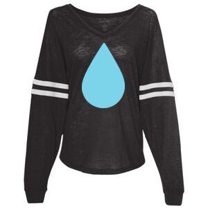 Women’s Slub Jersey Varsitee V-Neck Long Sleeve T-Shirt Thumbnail