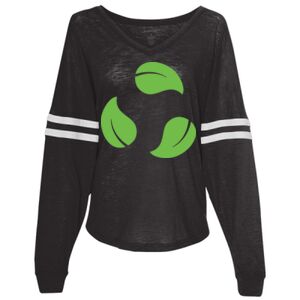 Women’s Slub Jersey Varsitee V-Neck Long Sleeve T-Shirt Thumbnail