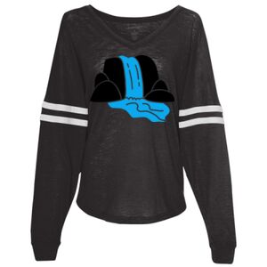 Women’s Slub Jersey Varsitee V-Neck Long Sleeve T-Shirt Thumbnail