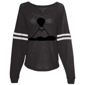 Women’s Slub Jersey Varsitee V-Neck Long Sleeve T-Shirt Thumbnail