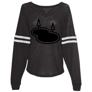 Women’s Slub Jersey Varsitee V-Neck Long Sleeve T-Shirt Thumbnail