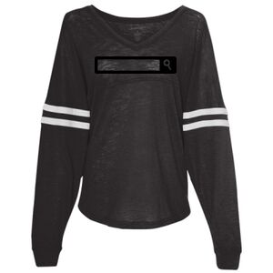 Women’s Slub Jersey Varsitee V-Neck Long Sleeve T-Shirt Thumbnail