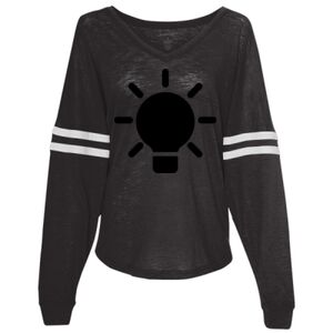 Women’s Slub Jersey Varsitee V-Neck Long Sleeve T-Shirt Thumbnail