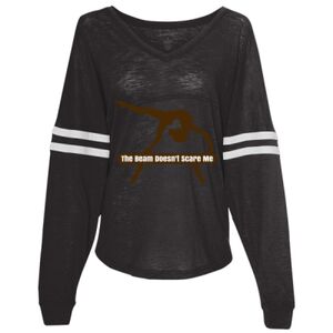 Women’s Slub Jersey Varsitee V-Neck Long Sleeve T-Shirt Thumbnail