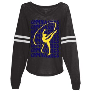Women’s Slub Jersey Varsitee V-Neck Long Sleeve T-Shirt Thumbnail