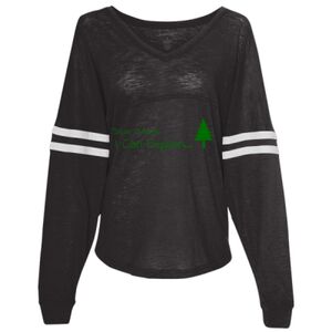 Women’s Slub Jersey Varsitee V-Neck Long Sleeve T-Shirt Thumbnail