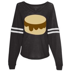 Women’s Slub Jersey Varsitee V-Neck Long Sleeve T-Shirt Thumbnail