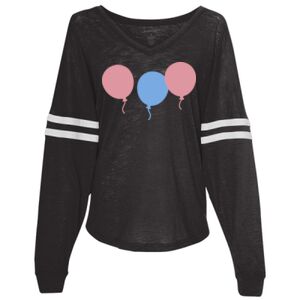 Women’s Slub Jersey Varsitee V-Neck Long Sleeve T-Shirt Thumbnail