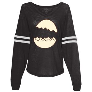Women’s Slub Jersey Varsitee V-Neck Long Sleeve T-Shirt Thumbnail