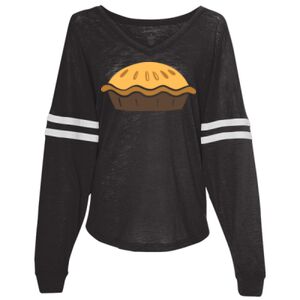 Women’s Slub Jersey Varsitee V-Neck Long Sleeve T-Shirt Thumbnail