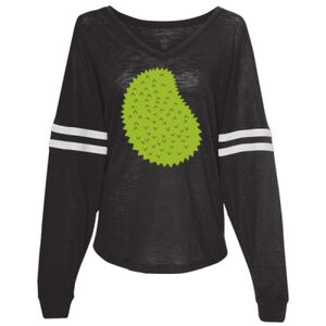 Women’s Slub Jersey Varsitee V-Neck Long Sleeve T-Shirt Thumbnail