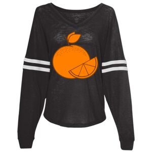 Women’s Slub Jersey Varsitee V-Neck Long Sleeve T-Shirt Thumbnail