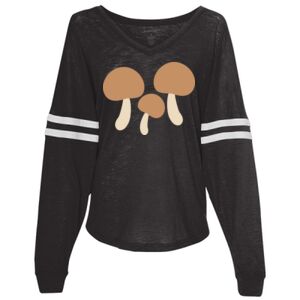 Women’s Slub Jersey Varsitee V-Neck Long Sleeve T-Shirt Thumbnail