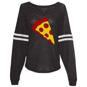 Women’s Slub Jersey Varsitee V-Neck Long Sleeve T-Shirt Thumbnail