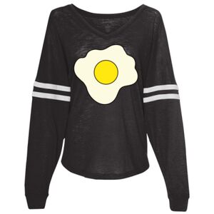 Women’s Slub Jersey Varsitee V-Neck Long Sleeve T-Shirt Thumbnail