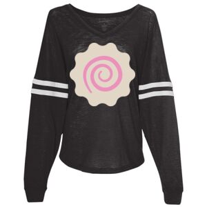 Women’s Slub Jersey Varsitee V-Neck Long Sleeve T-Shirt Thumbnail