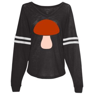 Women’s Slub Jersey Varsitee V-Neck Long Sleeve T-Shirt Thumbnail