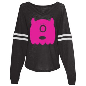 Women’s Slub Jersey Varsitee V-Neck Long Sleeve T-Shirt Thumbnail