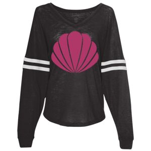 Women’s Slub Jersey Varsitee V-Neck Long Sleeve T-Shirt Thumbnail