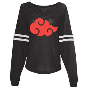 Women’s Slub Jersey Varsitee V-Neck Long Sleeve T-Shirt Thumbnail