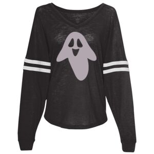 Women’s Slub Jersey Varsitee V-Neck Long Sleeve T-Shirt Thumbnail