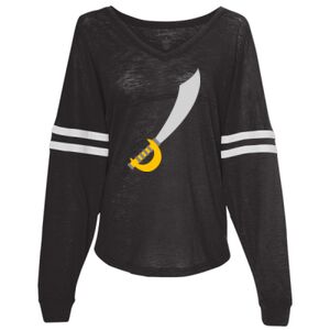 Women’s Slub Jersey Varsitee V-Neck Long Sleeve T-Shirt Thumbnail