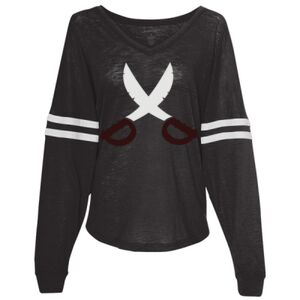 Women’s Slub Jersey Varsitee V-Neck Long Sleeve T-Shirt Thumbnail